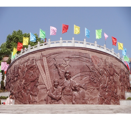 金寨红军广场《光辉历程》大型浮雕工程  红砂岩浮雕